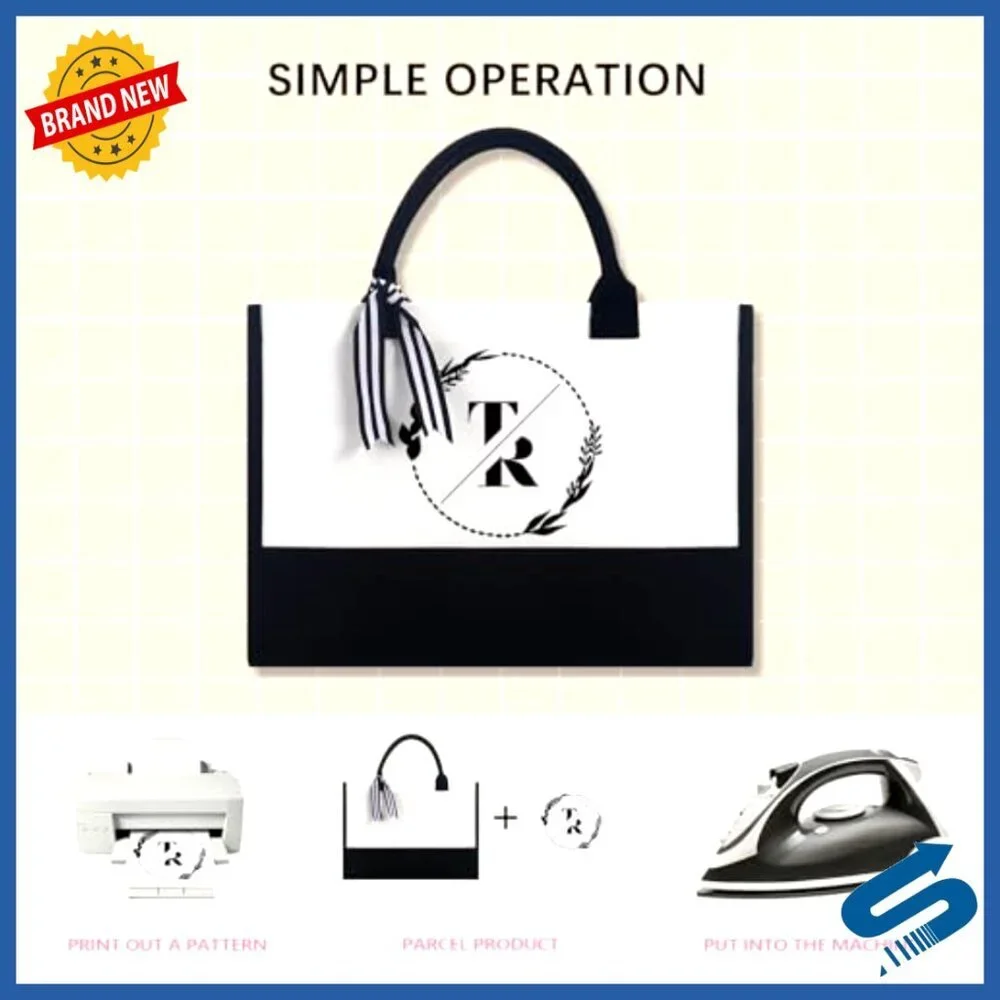 Classic Canvas Tote Bag Set DIY Personalizable Travel Grocery Essential